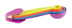 Set of 5 Kitchen Measuring Spoon Plastic Measuring Scoops, Purple