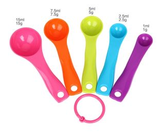 Set of 5 Kitchen Measuring Spoon Plastic Measuring Scoops