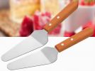 Stainless Steel Pizza Shovel Spatula Cake Cheese Shovel Bakeware Wooden Handle