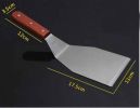 Stainless Steel Cooking Shovel with Wooden Handle for Food Service [D]