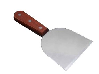Stainless Steel Cooking Shovel with Wooden Handle for Food Service [G]