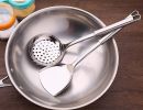 Long Handle Colander Pot Scoop Kitchen Cooking Tool