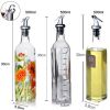 Beautiful Painted Glass Oil Dispenser Oil & Vinegar Bottle Oil Container, C