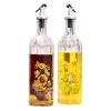 2PCS Beautiful Glass Cruet Oil Bottle Vinegar Bottle Oil Container, NO.3