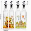 2PCS Beautiful Glass Oil Container Vinegar Bottle Cruet Oil Bottle, NO.5