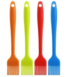 Set of 1 Kitchen Silicone Basting Pastry & Bbq Brush, 10'' (the color may vary)