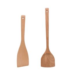 Wooden Cooking Utensils Set, Spatula + Spatula, 2 piece