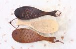 2 Pcs Japanese Style Wooden Fish Rice Paddles