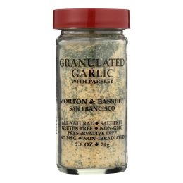 Morton and Bassett Seasoning - Garlic with Parsley - Granulated - 2.6 oz - Case of 3