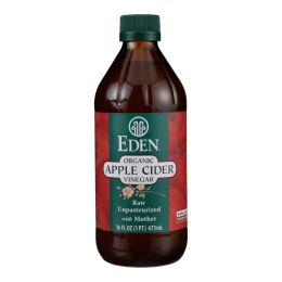 Eden Foods 100% Organic Unfiltered Apple Cider Vinegar - Case of 12 - 16 fl oz