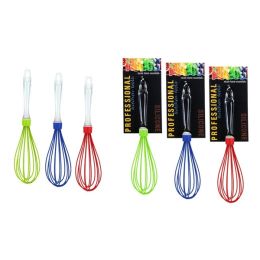Silicone - 12" Whisk - 3 Assorted Colors - Nicole Home Collection Case Pack 24