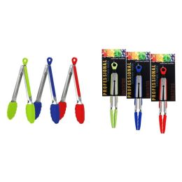 Silicone - 9" Tongs - 3 Assorted Colors - Nicole Home Collection Case Pack 24